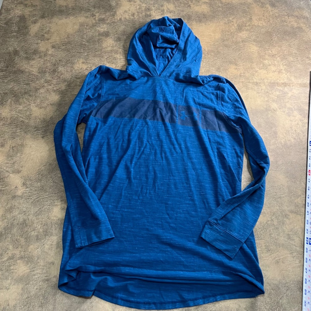 Under‎ Armour Hoodie Mens Large Blue Fitted Space Dye 1306490-487 Stripe